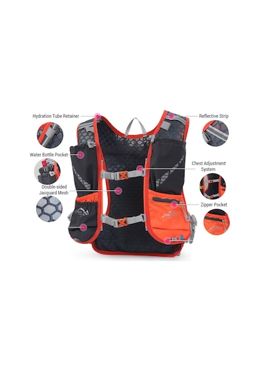 Inoxto-5l Hidrasyon Yeleği Sırt Çantası Su Koşu Yeleği Paketi, Mavi