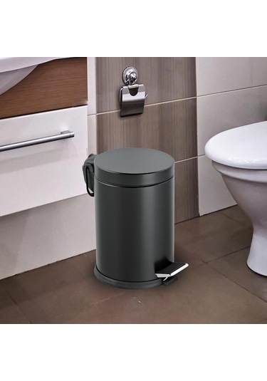 Foreca Pedallı Çöp Kovası Siyah 16 L Siyah
