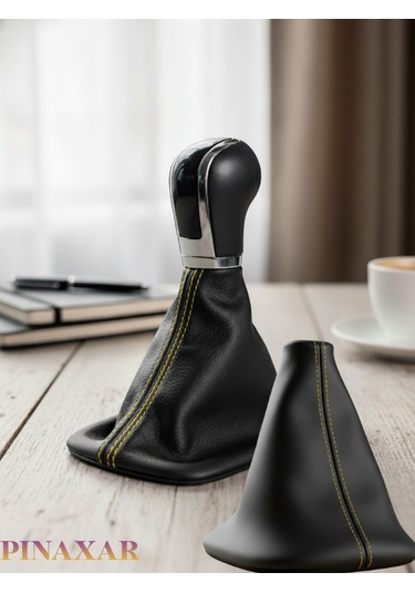 Renault Clio Siyah Deri Prime Tasarım Sarı Spor Dikiş Vites Körüğü