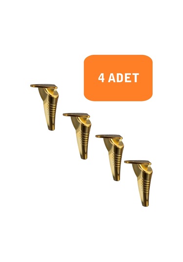 Homdep Kanepe Koltuk Tv Ünitesi Konsol Yükseltme Çizgili Model Plastik Ayak 19 Cm Gold Renk 4 Adet Gold