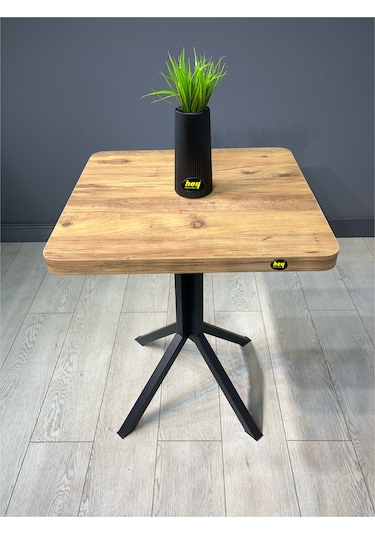 Zeren Kare Atlantik Çam Balkon Masası Mutfak Yemek Masası 60 Cm