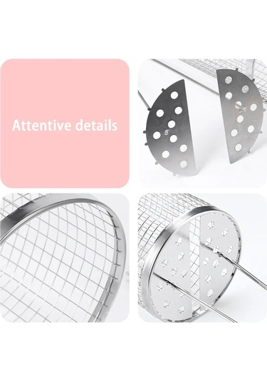 Saplı, Silindirik Paslanmaz Çelik Izgara Sepeti, Dış Mekan Izgara Sebze Izgara Ağı Borusu, Izgara Ağı, 30,5 Cm