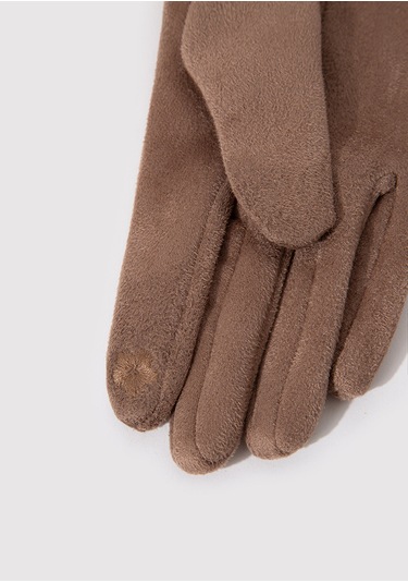 Mavi - Kahverengi Suni Süet Eldiven 1912770-70269 Kahverengi