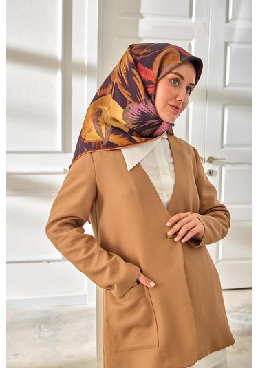 Silk Home Twill İpek Eşarp 11480-41 Patlıcan Moru, Lila, Taba, Yeşil, Hardal