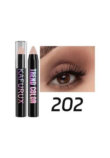 24 Renk Sedefli Glitter Göz Farı Eyeliner Kalem Su Geçirmez Mat Çıplak Göz Farı 202 Dark Topaz