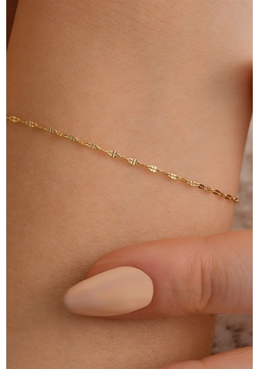 14 Ayar Altın Aynalı Zincir Bileklik Sarı Altın