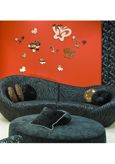 Kelebek Ailesi Dekoratif Ayna Gümüş