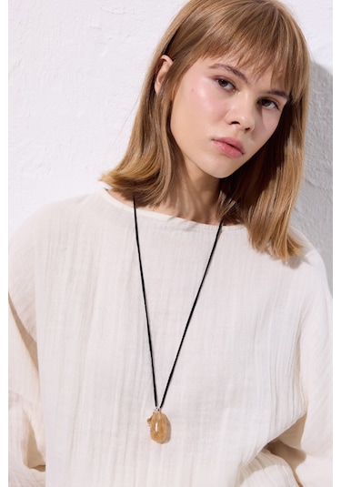 Müslin Beli Büzgülü Elbise Ekru Ekru