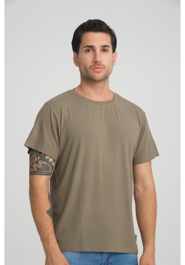 Alexander Gardi Alexandergardı Fitilli Bisiklet Yaka Regular Fit T-shirt E24-083 00 001