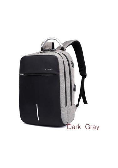 Moda Su Geçirmez Çok Fonksiyonlu Anti-hırsızlık Şifre Kilidi Usb Şarj Sırt Çantası Dizüstü Rahat Sırt Çantaları Iş Seyahat Çantası 3v5952 Gri