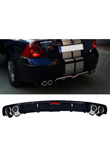 Ford Mondeo Mk3 Siyah Difüzör 4 Krom Egzoz Görünümlü Difizör Arka Ek Body Kit