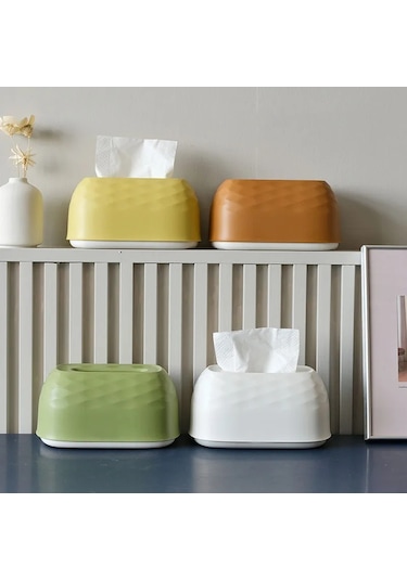 Sarı Doku Kutusu Tuvalet Kağıdı Kutusu Peçete Tutucu Kılıf Basit Şık Kağıt Doku Dağıtıcı Ev Araba Organizatör