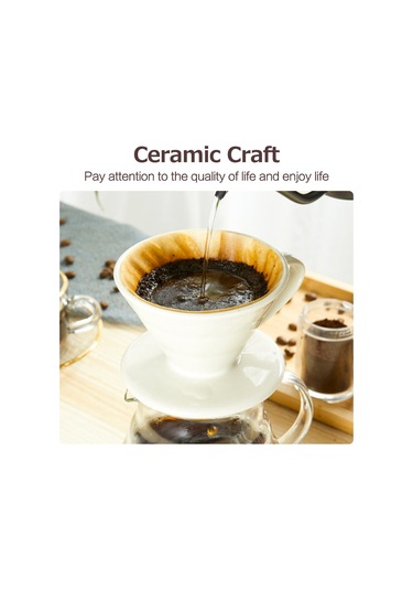 Geeksen Kahve Filtre Kupa: Seramik V60 Spiral Içme, Kolay Çayırma, Siyah Küçük Boy, El Filtre Kahve Aleti Siyah