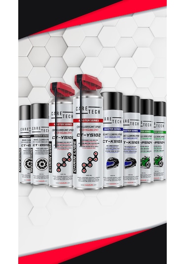 CT-SET8 Motosiklet Parlatma Spreyi Zincir Yağlama Fren Balata Kask Temizleme 8'li Bakım Seti Sprey