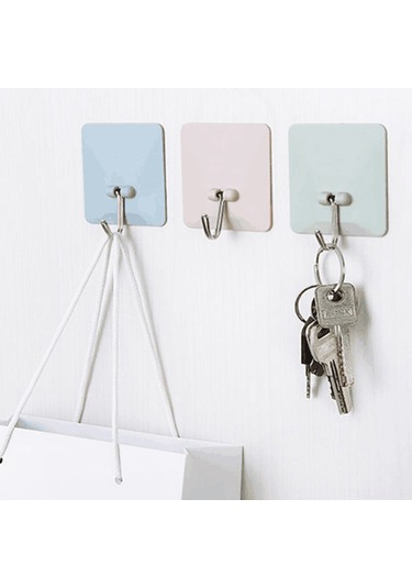 Xiyyadms Bej Kareli Delmezsiz Duvar Kanca - 5 Kg Yük Taşıma - Banyo/mutfak - Suya Dayanıklı Abs Ve Paslanmaz Çelik Diğer