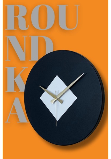Roundka Model Metal Sıvama Akar Sessiz Mekanizmalı Duvar Saati 40 40 Cm Siyah Beyaz