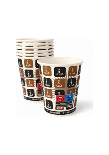 Damalı Karton Bardak 50 Adet 8 Oz - 240 Ml 50