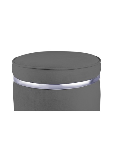 Zerafet Silver Kaplama Luxery Puf- Gri Babyface Kumaş Pofuduk Oturma Pufu&makyaj Pufu&bench