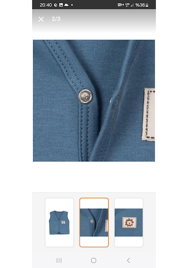 Mevsimlik Penye Bebek Yelek %100 Pamuk Mavi