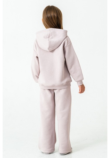 Kız Çocuk You Are The One Baskılı 3 İplik Kalın Kışlık Eşofman Takımı Ak4204 Lila