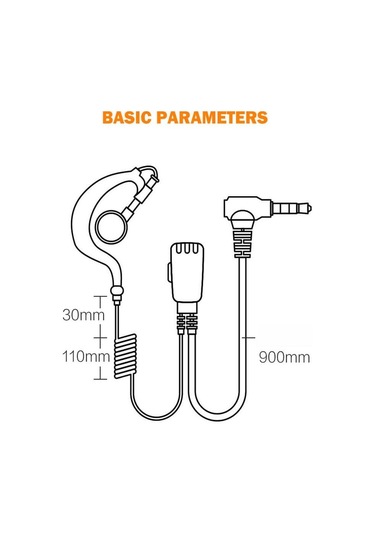 Beebest Walkie Talkie Kulaklık H1 3 MM Tek Kulaklık Kulak Kancalı Kulaklık Spiral Kablo Ile Mijia Walkie Talkie İçin