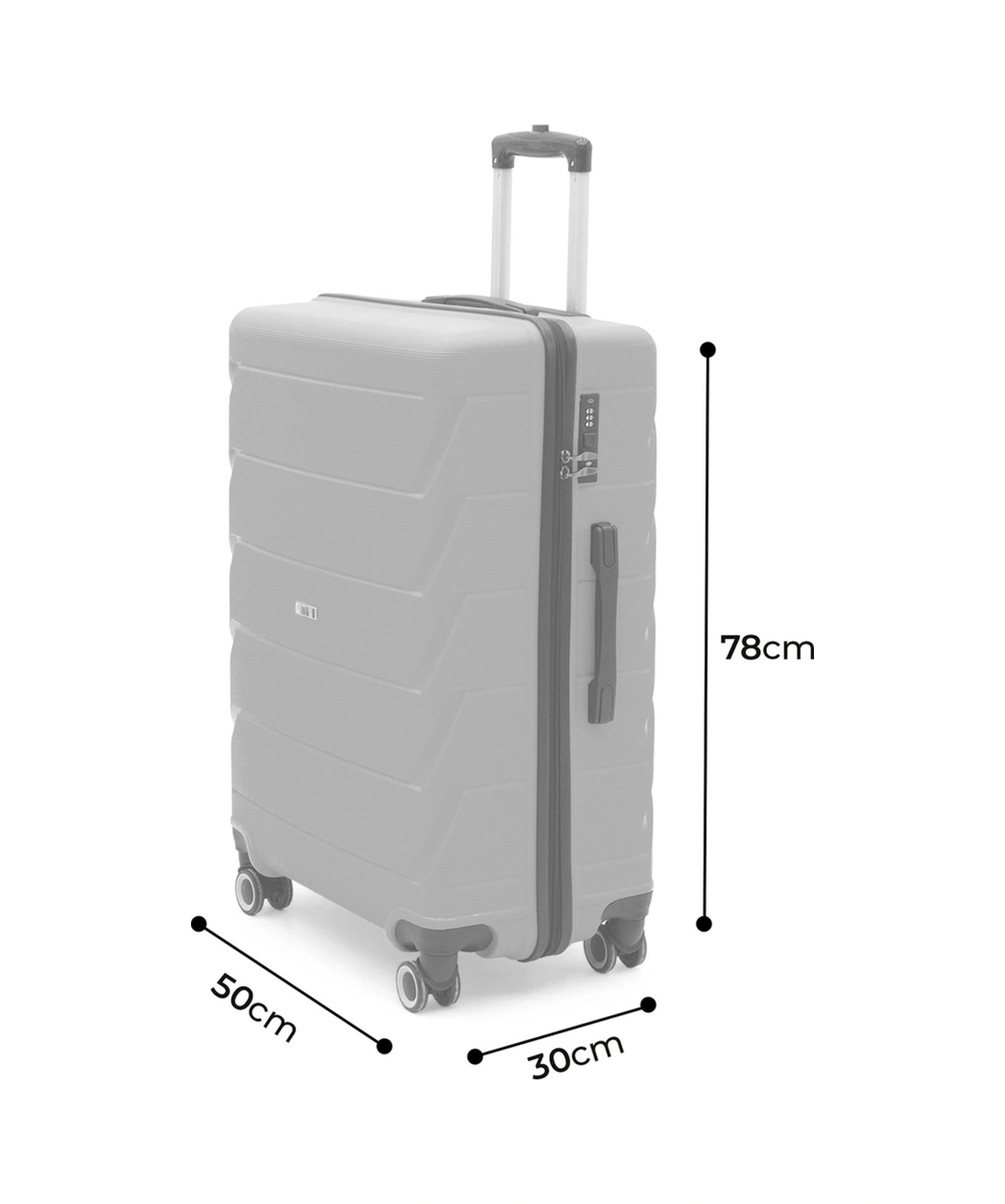 Copella Pp Polipropilen&kırılmaz Büyük Boy Valiz 75 Cm Gri