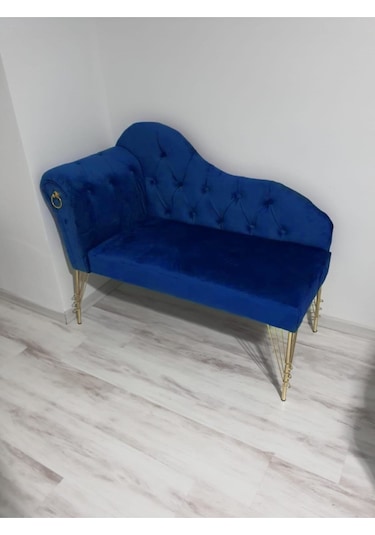 Metalda Josefin Bench Koltuk Berjer Gold Seri Laci Lacivert
