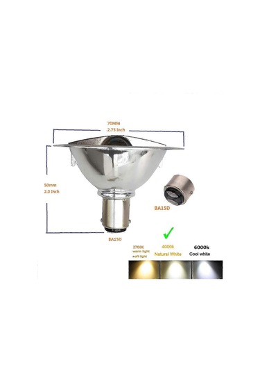 2x Led Ar70 Reflektör Lambası 3w 12v Ba15d Soket 4000k Ray Aydınlatma 25w