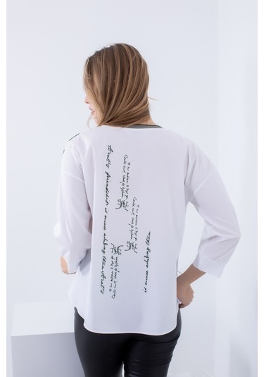 Cliche Kadın, Etek Ucu Ve Arkası Baskılı, Sweatshirt. Çok Renkli
