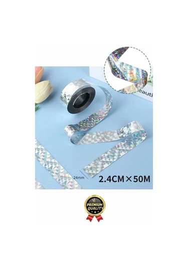 Premium Dayanıklı Yansıtıcı Kuş Kondurmaz Uzaklaştırıcı Hologramlı Kuşsavar Şerit Bant 45 Mm X 50 Mt