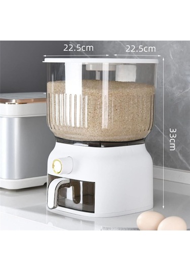 Xurunkeji 10 Kg Mutfak Nano Kova Böcek Geçirmez Nem Geçirmez Mühürlü Pirinç Kovası Tahıl Evcil Hayvan Maması Saklama Kabı Pirinç Kutusu Beyaz