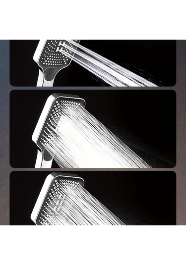 Kare Düğme Ayarlanabilir Duş Başlığı Gümüş: Süper Süper Şarjlı Duş Başlığı Kare Su Çıkışı Ev Tipi Su Isıtıcısı Tek Elle Sprey Duş Başlığı Gümüş