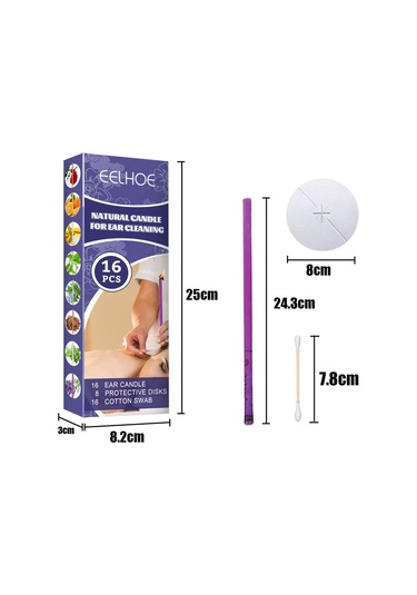 Mufunye Doğal Balmumundan Kulak Mumları, Lenf Dolaşımını Destekler, 16 Parça, 8 Renk Seçeneği