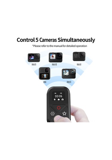 Ranyeek Telesın Gp-rmt-t10 Spor Kamera Bluetooth Kumandası, 80m Kumanda Mesafesi, Fotoğraf/video, Gopro 10/9/8/max Uyumlu, 10 Saat Kullanim Süresi, Su Geçirmez, Led Ekranlı Siyah