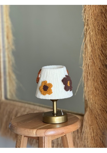 Punch Kadife Masa Lambası Alt Eskitme Gold Kablosuz Masa Üstü