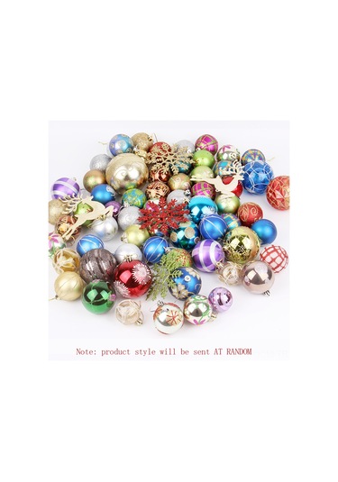 Qingmipy Dayanıklı Plastik Noel Topları Seti - 60-70 Adet Rastgele Çeşitlerde Ağaç Süsü Ve Parti Dekoru Çok Renkli