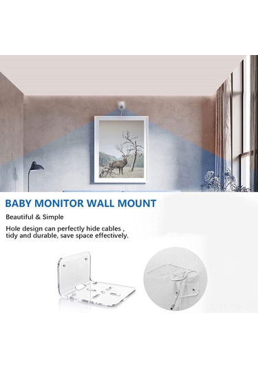 3 Adet Akrilik Duvar Rafı Evrensel Yapışkan Raflar Monitör Kameralar Hoparlörler İçin Küçük Yüzen Raf Yatak Odası Oturma Odası Mutfak İçin