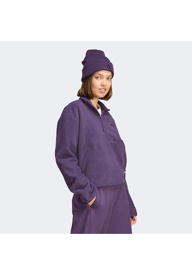 Adidas City Tech High Pile Fleece Half Zip Kadın Mor Polar Jv7137 Mor