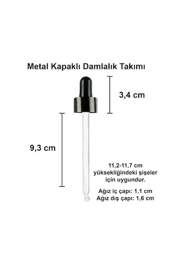 Afracam Amber 100 Ml Kapaklı Dropper Damlalık Cam Şişe 6 Adet Siyah