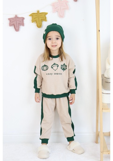 Miababy Cozy Nakış Baskılı 3lü Takım Koyu Yeşil