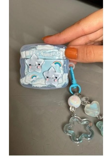 Airpods 4. Nesil Ile Uyumlu Sevimli Yıldız Figürlü Ve Boncuk Süslü Kulaklık Kılıfı