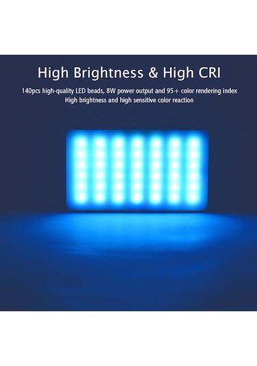 Hallow Andoer W140 RGB Led Video Işığı Siyah