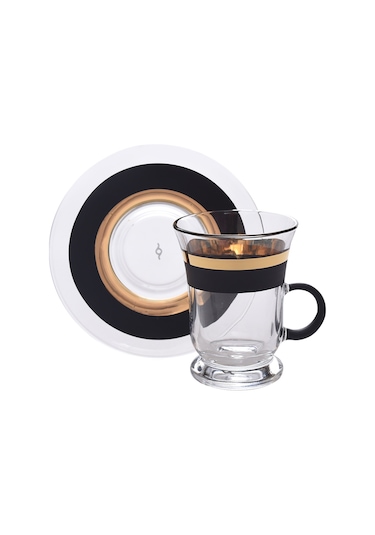 Decorium Çay Takımı Kulplu 12 Prc Vision Black M02048 Siyah