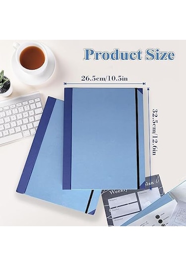 Tuomeng Dosya Saklama Çantası Folyo Cep Katlanır Dosya Çantası Cep Akordeon Saklama Bağlayıcı Mavi