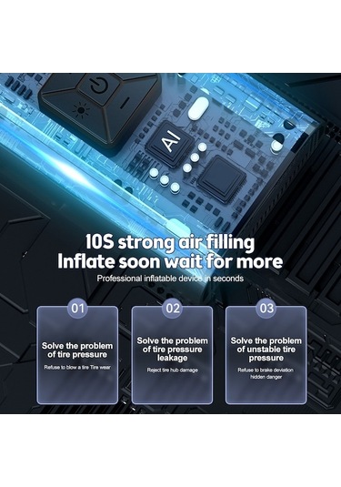Didadodo Suıtu St-9624a 150psi Hava Pompası Akıllı Dijital Ekran Araba Bisiklet Siyah