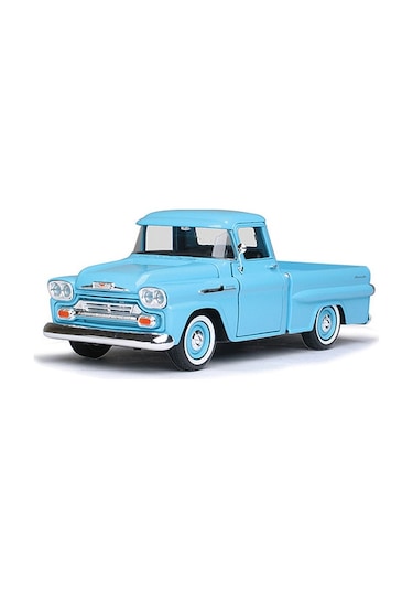 Motormax 1:24 W/b American Classics 1958 Chevrolet Apache Fleet Side Pickup Diecast Mavi