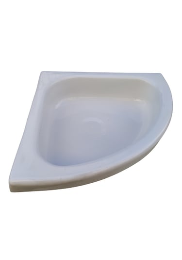 Üçgen Evye Lavabo. Tekne Evyesi. Karavan Evyesi. Beyaz 35x35cm