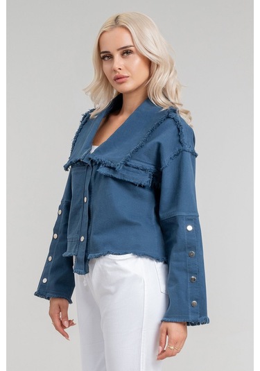 Kadın Power Likralı Pamuklu Kumaş Kol Ve Önü Çıt Çıtlı Pis Dikişli Mont Petrol