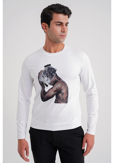 Ts 862 T-shırt Beyaz Klasik Beyaz