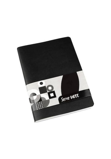 Serve Note 15x21cm 120yp Çizgili Defter Siyah